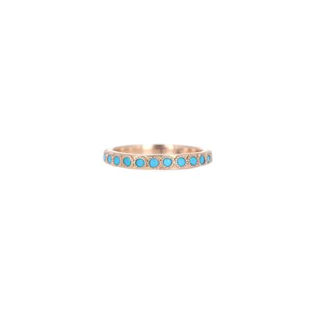 Turquoise Rose Gold Stacker Band Ring