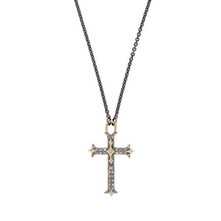 Pave Diamond Cross Pendant Necklace
