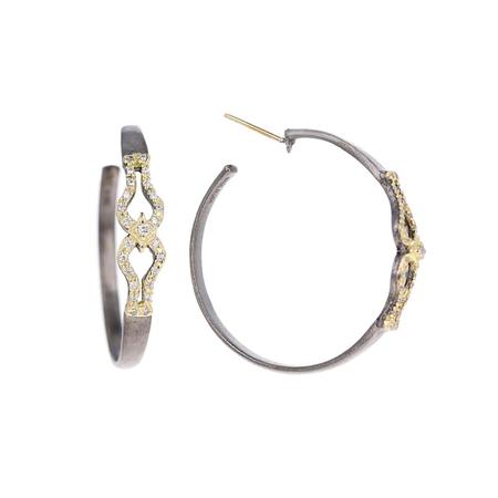 Silver with Gold 35mm Hoop Earrings