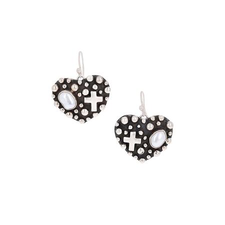 Million Drop with Pearl Heart Dangle Earrings