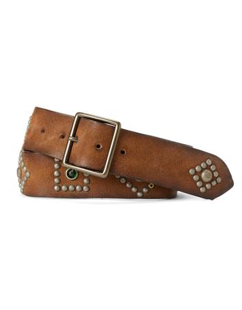 Studded Roughout Leather Belt