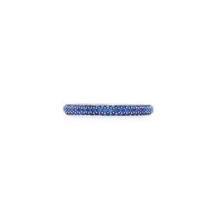 Three Row Blue Sapphire Ring