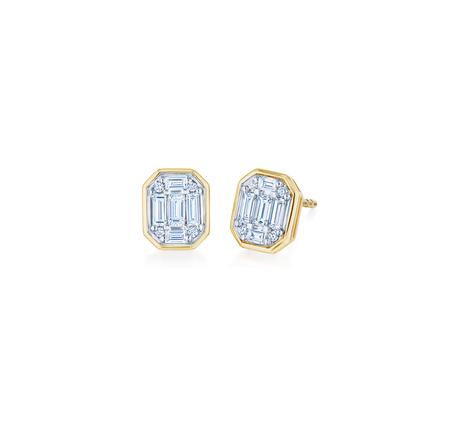 Sunburst Diamond Post Earrings