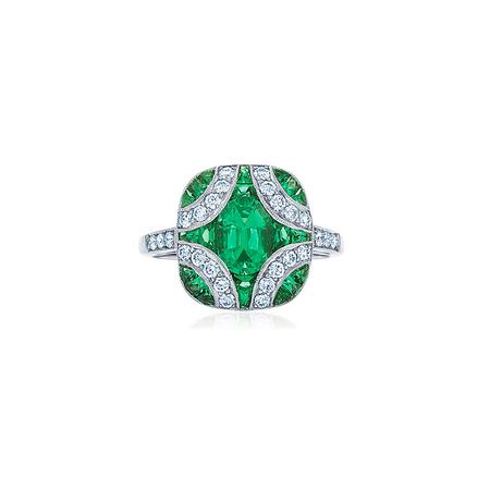 Emeralds and Diamonds Ring