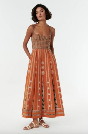Elida Dress with Backgammon Embroidery
