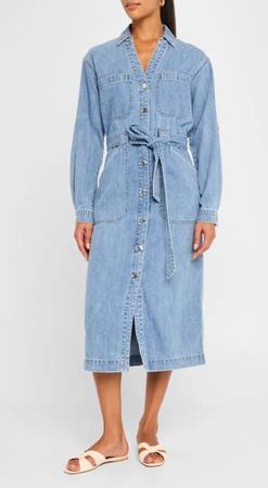 Evelyn Belted Denim Shirtdress