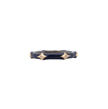 Dark Blue Enamel Stack Band