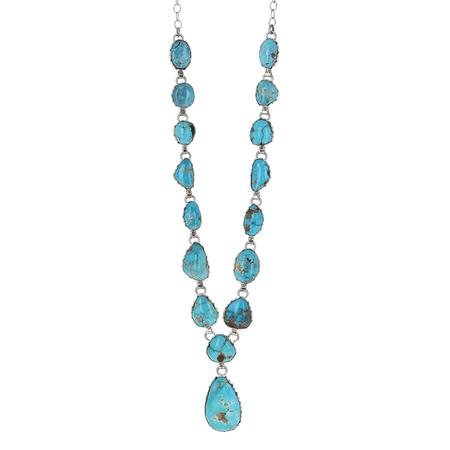 Royston Turquoise Lariat Necklace