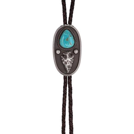 Royston Turquoise Shadowbox Arrowhead Bolo Tie