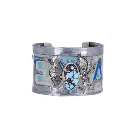 Golden Hills Turquoise Texas License Plate Cuff  