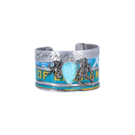 Kingman Turquoise New Mexico License Plate Cuff