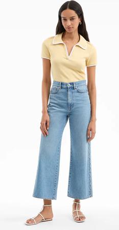 Taylor Scalloped Cropped Wide-Leg Jean