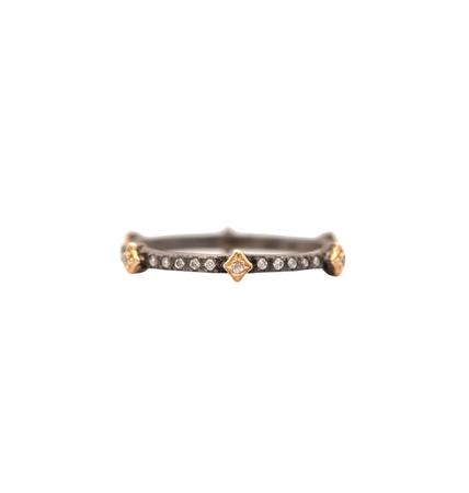 Silver with Gold Crivelli Stack Band Ring