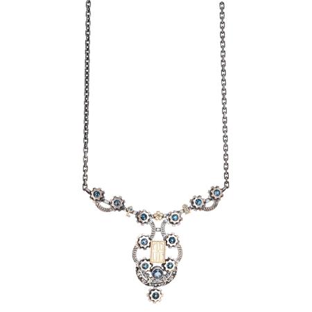 London Blue Topaz Gear Necklace