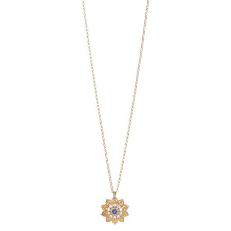 Sapphire Blossom Pendant Necklaces