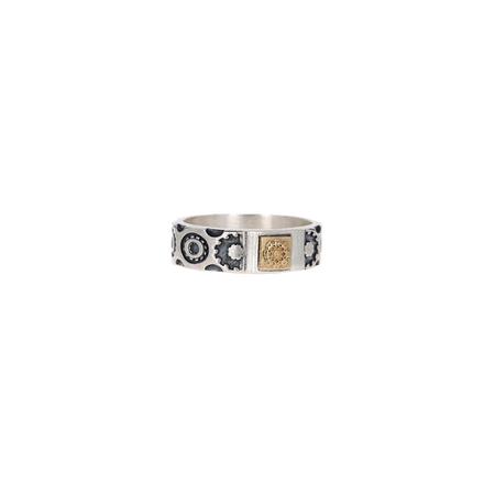 Silver Gear Band Ring