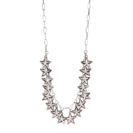 Silver Star Charm Link Necklace