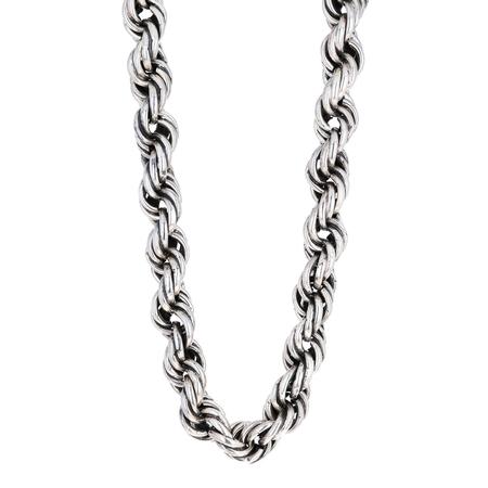 Large Rope Twist Chain with Cross Charm