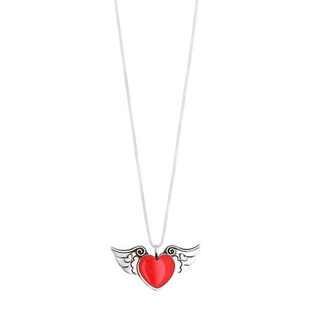 Rosarita Winged Heart Pendant Necklace 