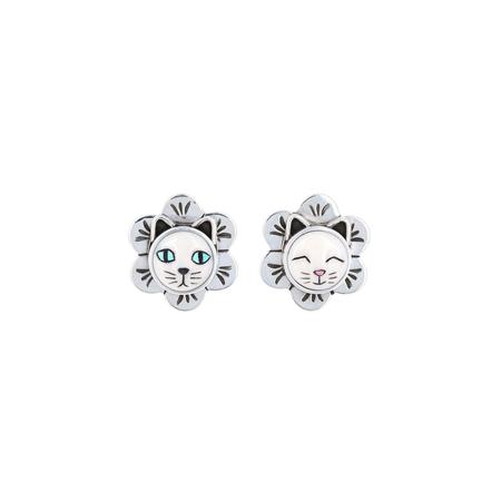 Flower Cat Post Earrings
