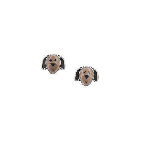 Brown Dog Post Earrings