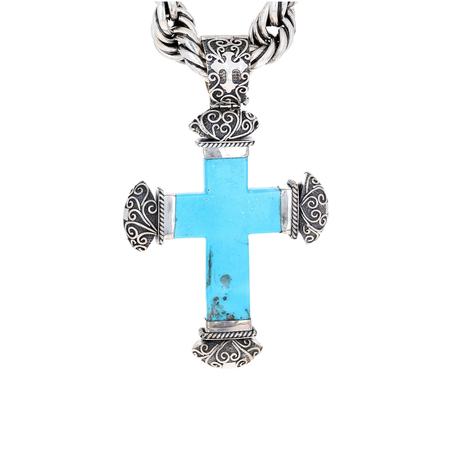 Large Turquoise Cross Pendant 