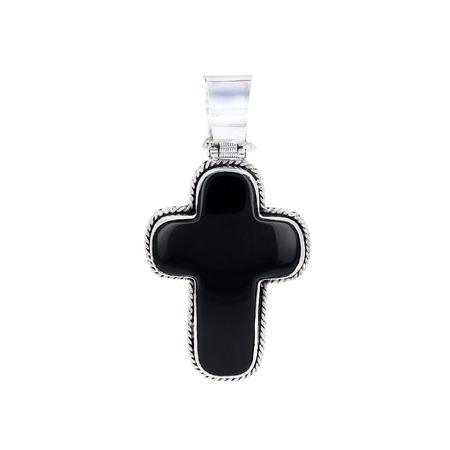 Black Onyx Cross Pendant Necklace