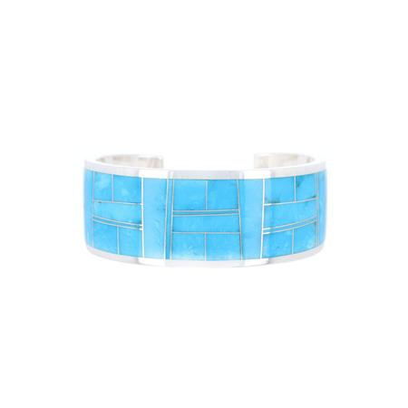 Arizona Blue Turquoise Inlay Cuff