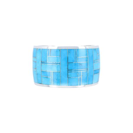 Arizona Blue Turquoise Inlay Cuff