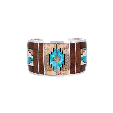 Iron Wood And Turquoise Cuff