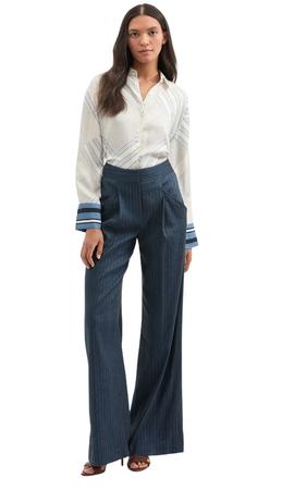 Rimini Wide-Leg Pinstripe Pant