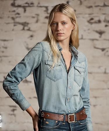 Indigo Denim Western Shirt