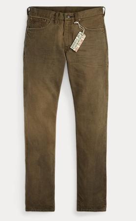 Slim Fit Distressed Brown Jeans