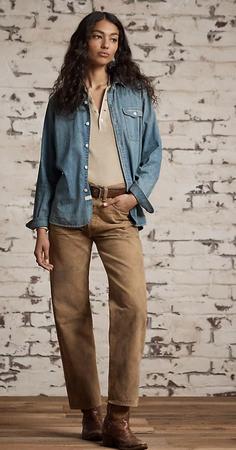High Boy Fit Tan Jean