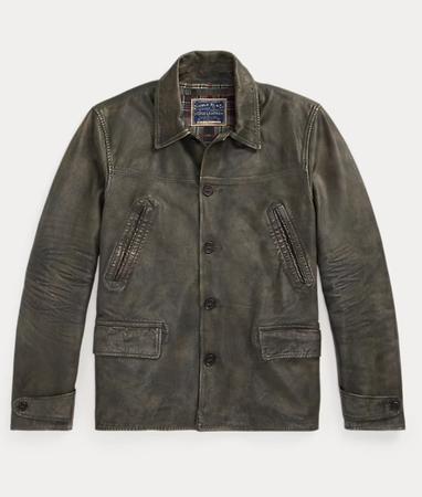 Indigo Leather Car Coat
