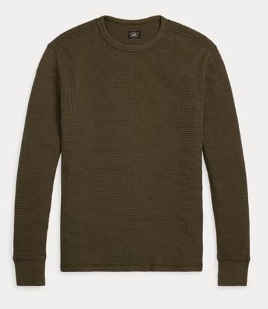Long Sleeve Waffle-Knit Crewneck