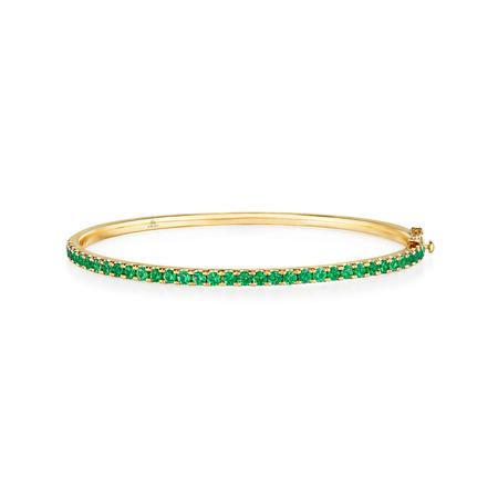 18kt Yellow Gold Tsavorite Garnet Bangle