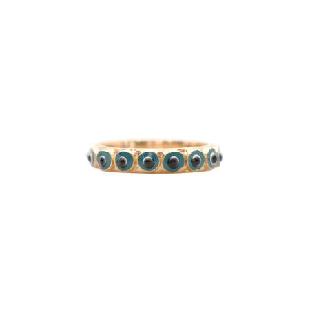18kt Gold Evil Eye Stack Band
