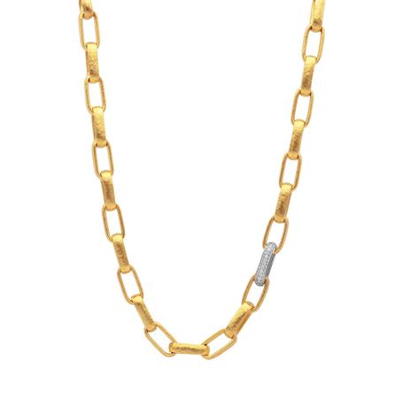 Gold and Diamond Link Necklace