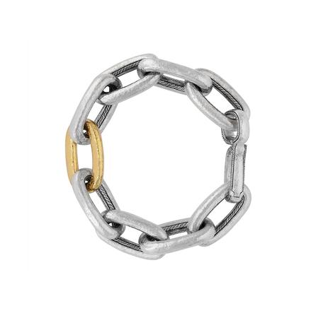 Silver and Gold Chunky Link Bracelet