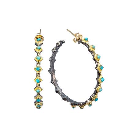 Turquoise Crivelli 35mm Hoop Earrings