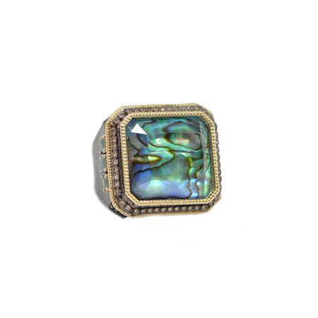Blue Mother of Pearl Cocktail Ring