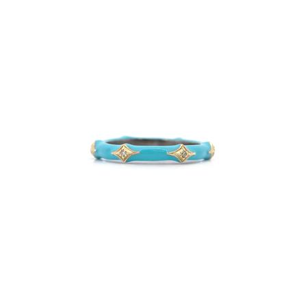 Turquoise Enamel Crivelli Stack Band
