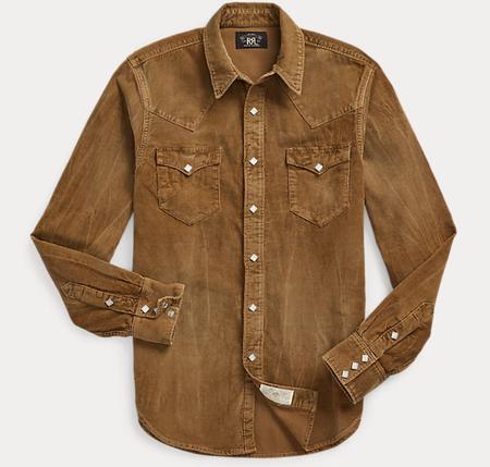Slim Fit Corduroy Western Shirt