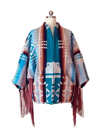 Fringed Short Wool Coat