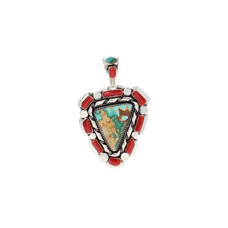 Coral and Royston Turquoise Pendant 