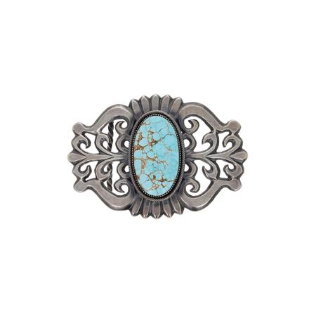 Number 8 Turquoise Sandcast Belt Buckle