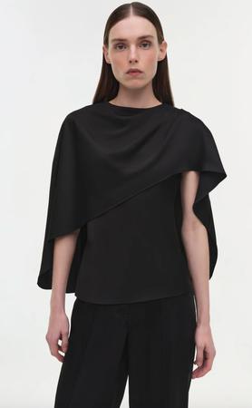 Eliora Draped Satin Cape Top