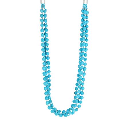 Sleeping Beauty Turquoise 4 Strand Beaded Necklace
