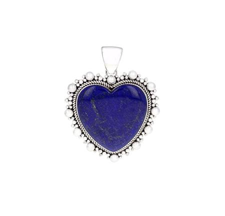 Lapis Heart Dot Pendant